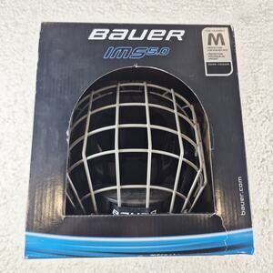 Bauer IMS 5.0 Hockey Helmet Combo Cage Black Size Medium M HECC Certified New